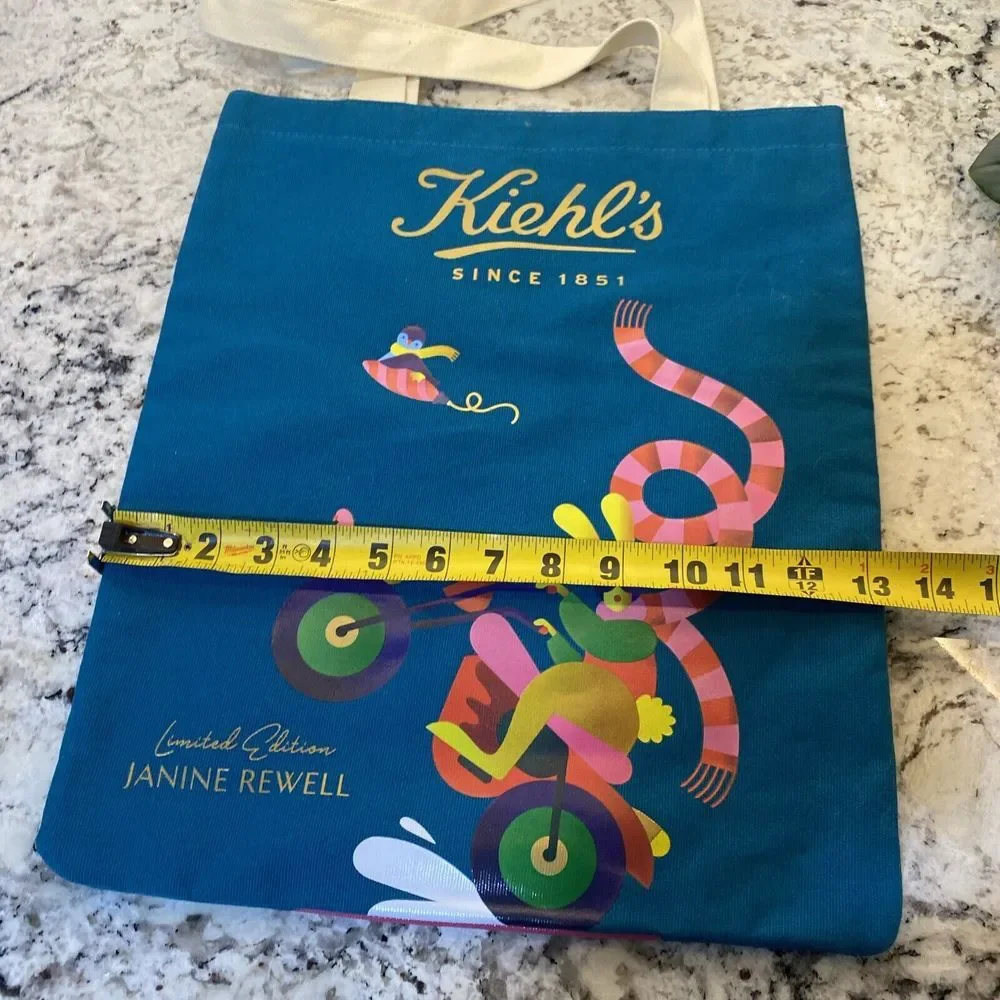 Kiehl's Limited Edition Designer Tote Bag Shoulder‎ Janine Rewell skeleton dog